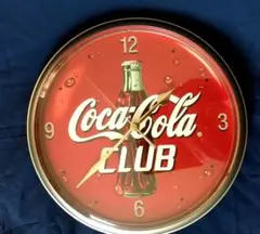 コカ・コーラクラブ 掛時計 レトロ 動作確認済み