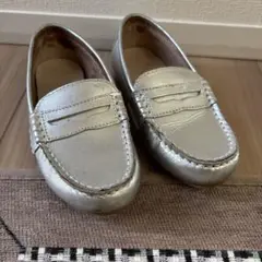 Polo ラルフローレン　本革　シルバー ローファー 17cm