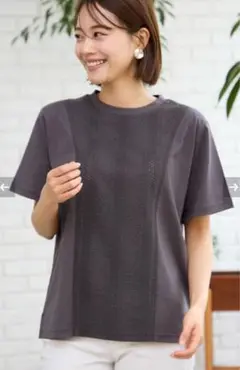 ゴールデンベア　オーガニックコットン切替レースＴシャツ