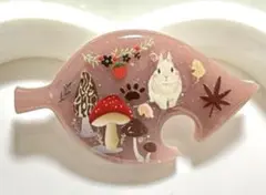 再販不可。葉っぱ♡うさぎ♡秋レジンヘアゴムブローチ