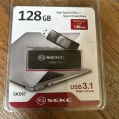 SEKC 128GB USB 3.1 フラッシュドライブ SKD67