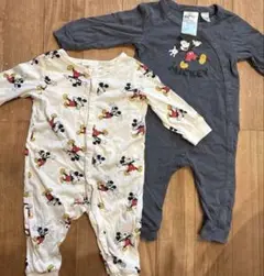 H&M ミッキーマウスロンパース2点セット 68