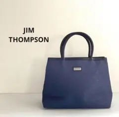 【ジム トンプソン】JIM THOMPSON ミニ トートバック【青】ロゴ 総柄