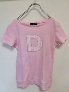 美品｜MATCH&MORE｜D刺繍ロゴ｜ピンク半袖Tシャツ｜M春夏