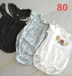 cottoli 半袖　ロンパース　セット　80