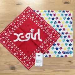 《未使用》X-girl Stages ミニハンカチ 2枚セット キラッキー 星柄