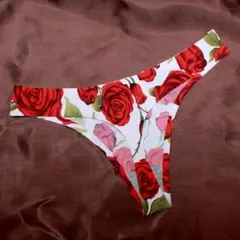 【新品】Tバック ランジェリー 花柄 Tバックショーツ セクシー 薔薇 L