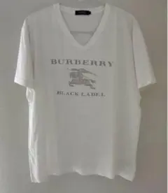 BURBERRY BLACK LABEL VネックTシャツ ホワイト
