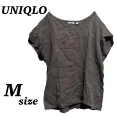 【UNIQLO】リネンTシャツ　麻100 半袖　涼しい　シンプル　無地