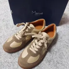 未使用　Menue　メヌエ　スニーカー　ベージュ×ブラウン　L
