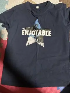 ネイビー Tシャツ ENJOYABLE 星形プリント