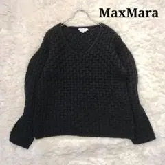 美品⭐︎マックスマーラ 厚手ニット ローゲージ 上質ヴァージンウール 黒 L