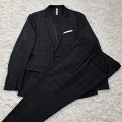 ZARA MANセットアップ スーツ ウィンドウペン ブラック2XLサイズ
