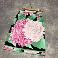 ■ LEONARD レオナール花柄　スカート　ピンク　グリーン