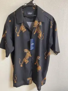 虎柄　アロハ　開襟シャツ　　L L