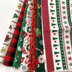 p1▼50×50cm▼コットン生地▼クリスマス柄　まとめ売り　はぎれ　7枚セット