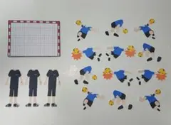 ハンドボール★青★色紙・寄せ書き用シール12枚セット★卒業　引退　アルバム
