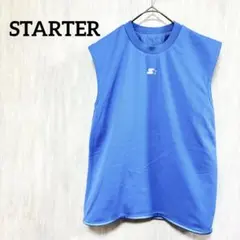 STARTER 青系 メッシュ ノースリーブ トップス レディース 古着