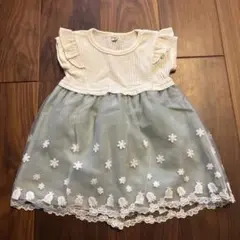 angel love ワンピース ワッフル生地 チュールスカート 90