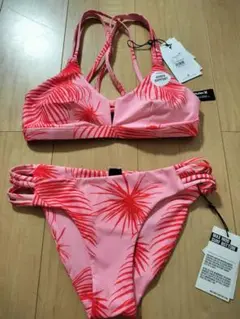 ハーレー(HURLEY)水着 ビキニ マリンウェア ピンク×レッド 新品