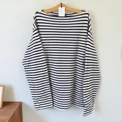 24SS LENO バスクシャツ　パープルボーダー1