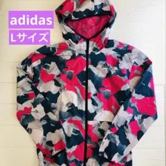 adidas レディース フード付きウィンドブレーカー Lサイズ