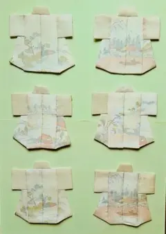 錦絵風着物キルトトップ　6枚セット