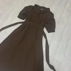 apres jour ブラウン 半袖 シャツワンピース
