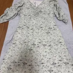 GRLグレイル ロングワンピース 総柄 花柄 ライトグリーン M