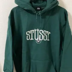 新品 STUSSY ステューシー アーチロゴ パーカー グリーン 裏起毛 L