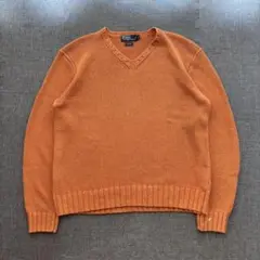 【90s】poloralphlaurenラルフローレン vネックニット リネン