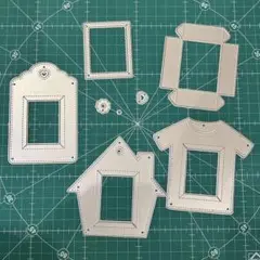 シェイカーボックス タグ 箱 家 服 ステッチ カッティングダイ