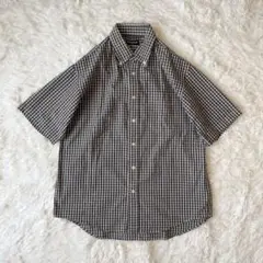 90s UNIQLO S/S シアサッカー チェックシャツ ボックスシルエット
