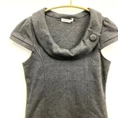 【grove】キャップスリーブ グレー カットソーワンピース Ⅿサイズ