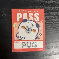 ナガノマーケット　ノベルティ　バックステージパス風ステッカー　パグ