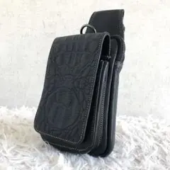 【美品】ディオブラス　サイドバック カイマンクロコ　牛革　本革　マルチケース　黒