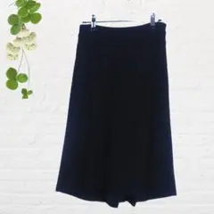 ドレスフォーム フレアスカート ロング ウール カシミヤ混 黒 B380