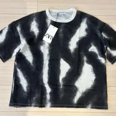 ZARA スプレーTシャツ Mサイズ ブラック/ホワイト