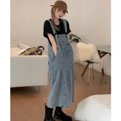 テディショップ　バックスリットサロペットジャンパースカート
