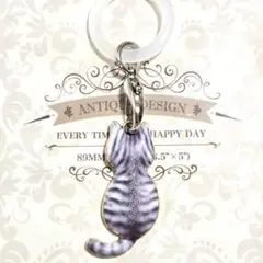 【サバトラ猫のアンブレラマーカー】ハンドメイド　チャーム　夏　おしゃれ　めじるし