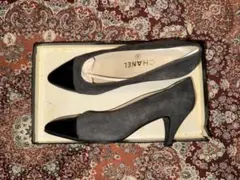 CHANEL ヴィンテージ スエード ポインテッドトゥパンプス サイズ35