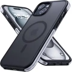そ iPhone 15 Plus ケース 黒 マット さらさら MagSafe