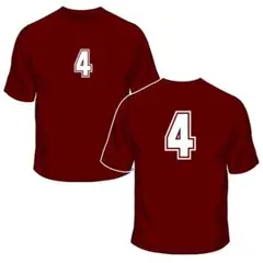 ドライＴシャツ(エンジ)　番号「4」在庫➡140cm 150cm S XXL