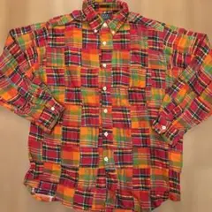 CLEVE チェックシャツ　パッチワーク90's インド製　未使用品　サイズM