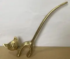 猫の置物 イタリア製 金属製 ヴィンテージ
