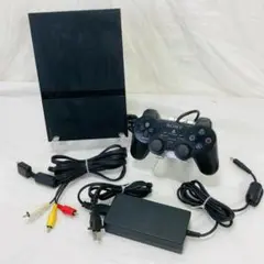 動作品　PS2 SCPH-77000 本体 一式 コントローラー 薄型