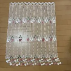花と鉢植えデザイン レースカーテン