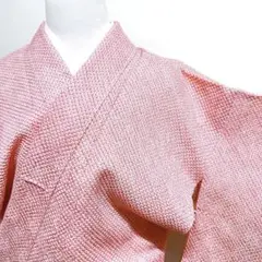 総絞り　小紋　ライトピンク　着物　010k