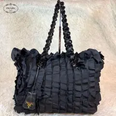 ✨極美品✨ プラダ トートバッグ フリル チャーム 金ロゴ ナイロン レザー 楽天市場】【バッグ】PRADA プラダ フリル ハンドバッグ トート