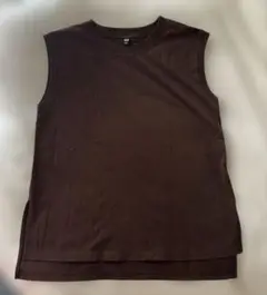 UNIQLO エアリズム ノースリーブ Tシャツ S ブラウン